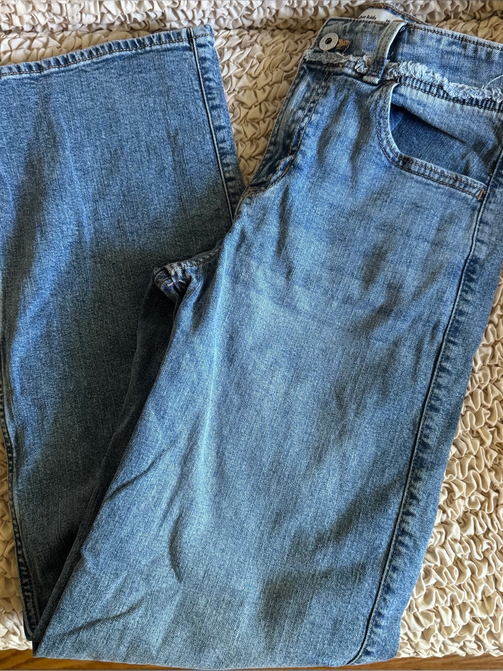 Abercrombie & Fitch Girls High Rise Wide Leg Denim Jeans Size 15/16 Long